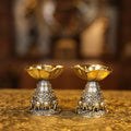 3″ Fancy Lamp with Elephant Engraving Pair | Super Fine Brass | Polished Finish