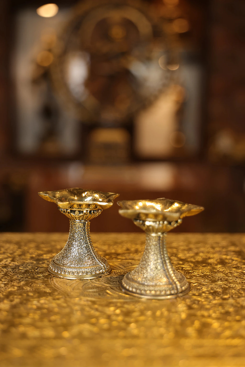 3″ Lamp with Stand Engraving Pair | Super Fine Brass | Polished Finish — view 2