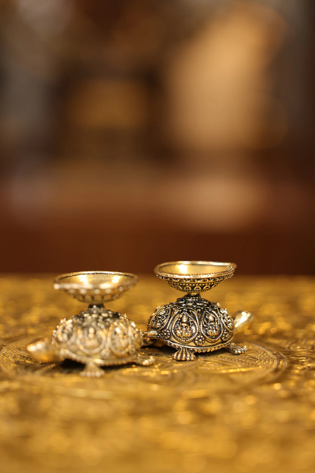 Tortoise Agal Lamp Pair | Super Fine Brass | Polished Finish — view 5