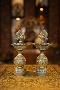 8.5″ Annam 5 Face Kuttuvillaku Pair | Super Fine Brass | Polished Finish