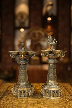 10″ Aasthalakshmi SPL Annam Kuttuvillaku Pair | Super Fine Brass | Polished Finish — view 3