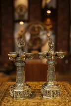 10″ Aasthalakshmi SPL Annam Kuttuvillaku Pair | Super Fine Brass | Polished Finish — view 4