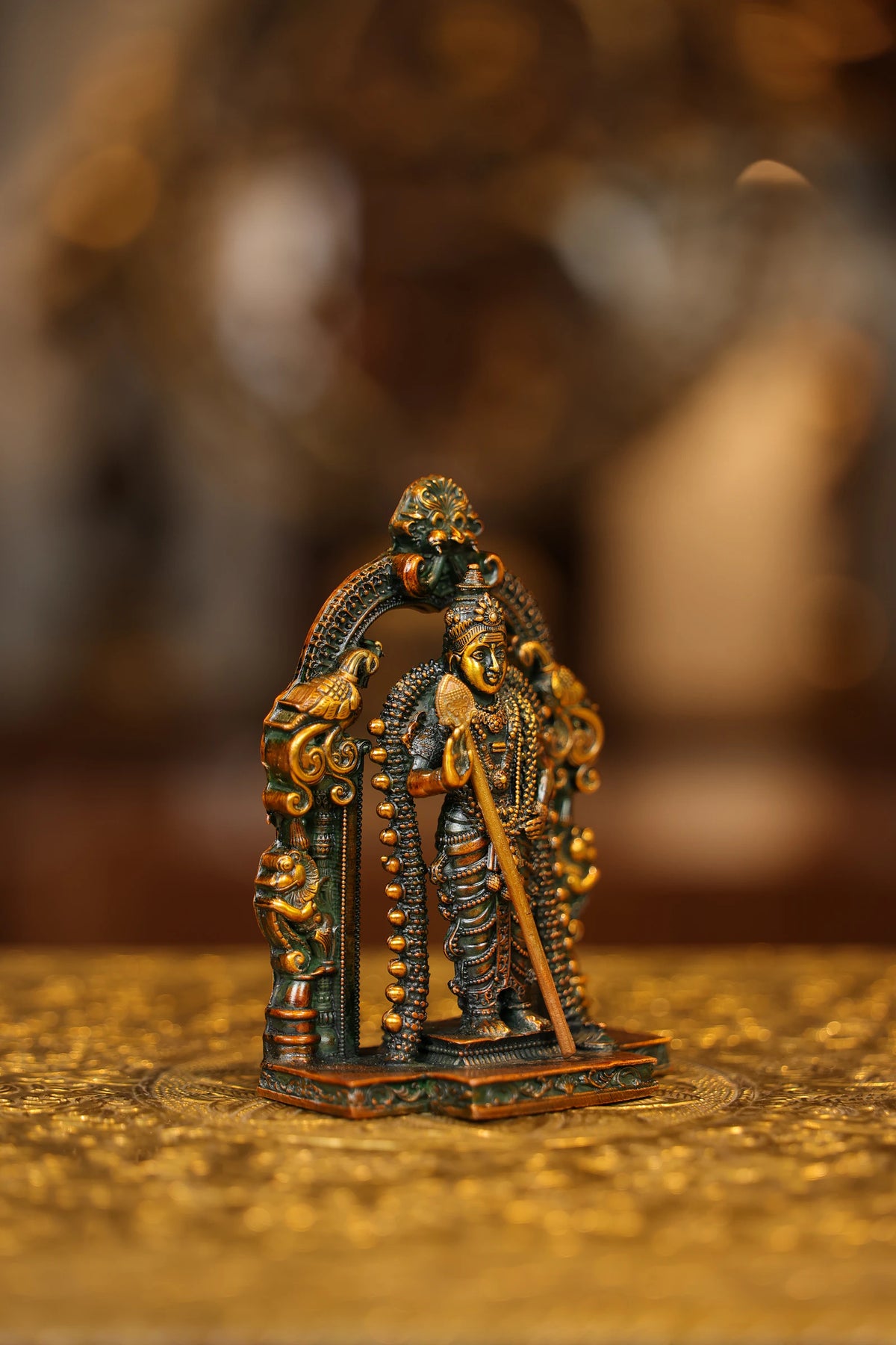 5″ Murugan with Arch | Super Fine Brass | Double Chola Finish — view 4