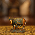 3″ Cow with Calf Base | Super Fine Brass | Double Chola Finish