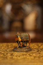 3″ Cow with Calf Base | Super Fine Brass | Double Chola Finish — view 4