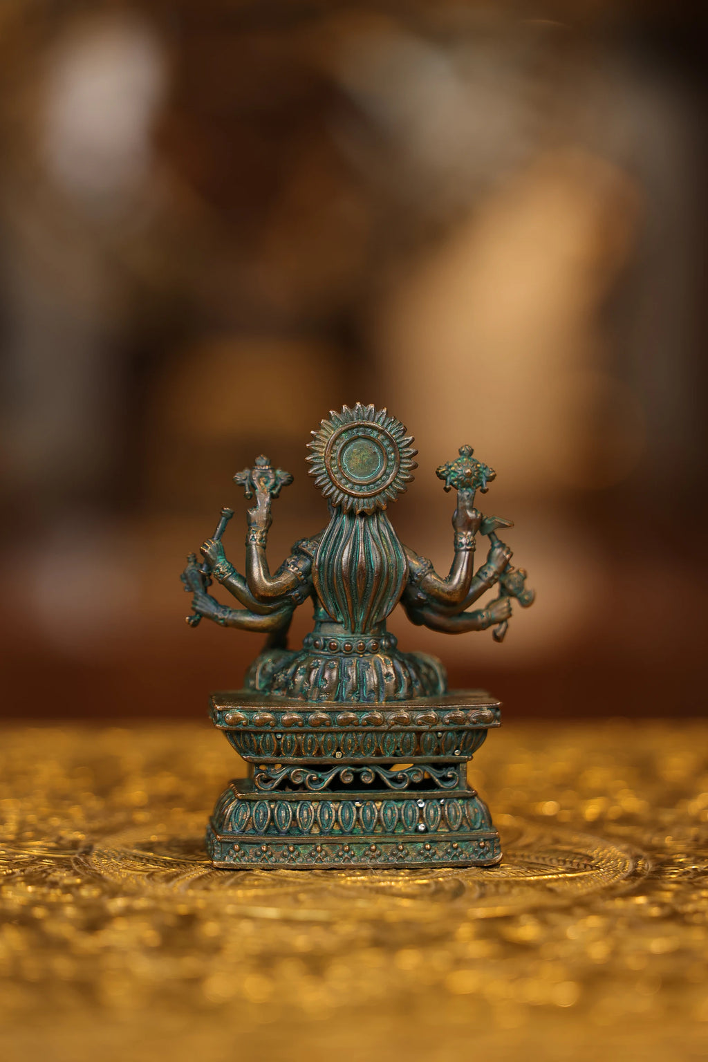 4″ Varahi Amman | Super Fine Brass | Antique Green Finish — view 5