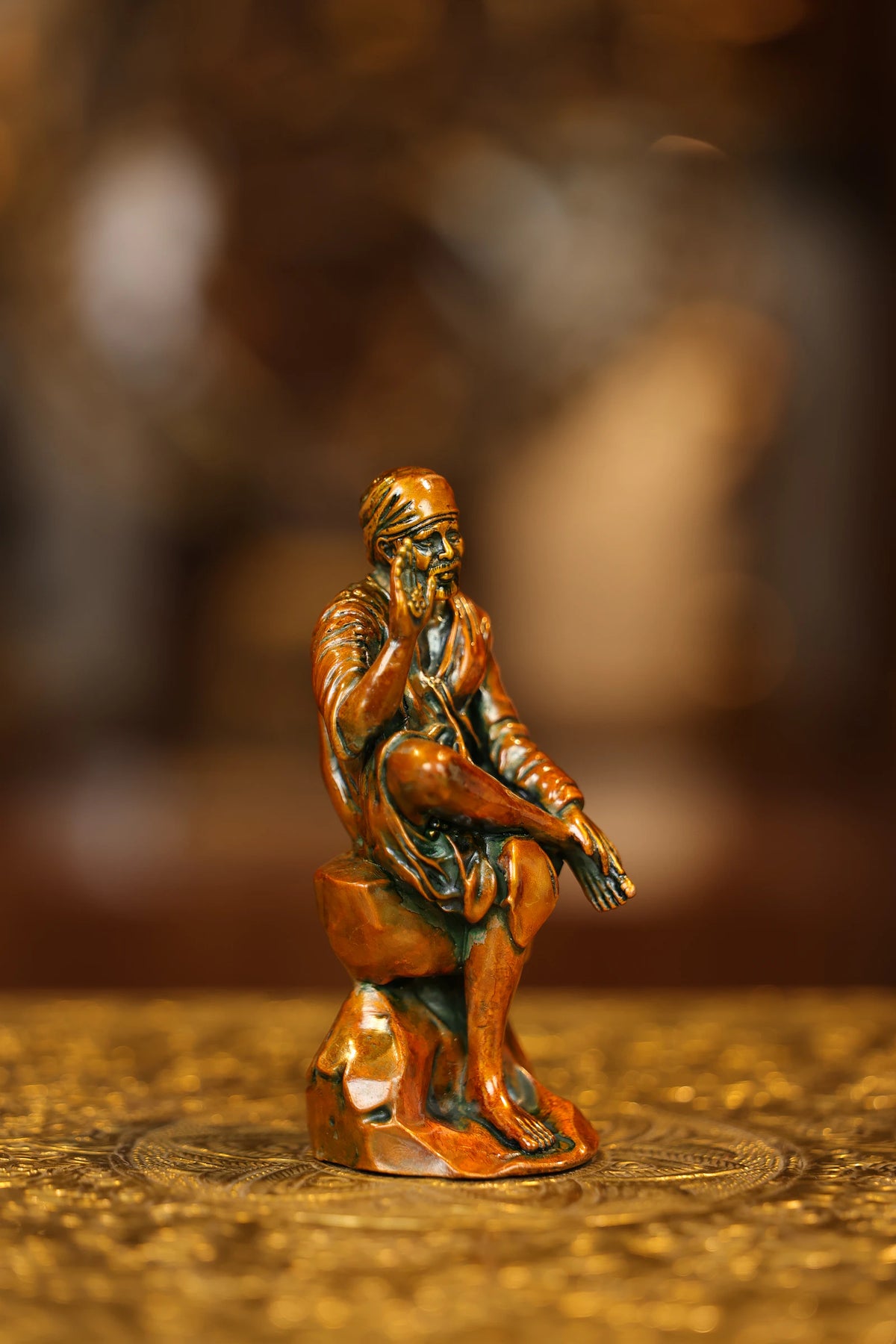 5″ Sai Baba | Super Fine Brass | Double Chola Finish — view 4