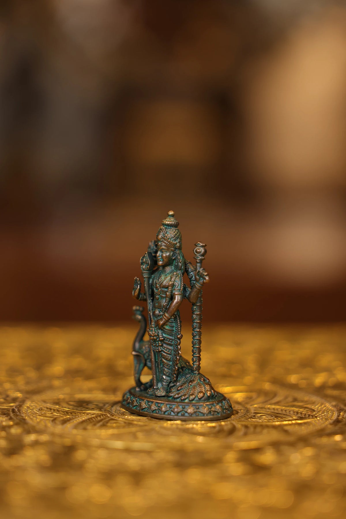 3″ Murugan | Super Fine Brass | Antique Green Finish — view 3