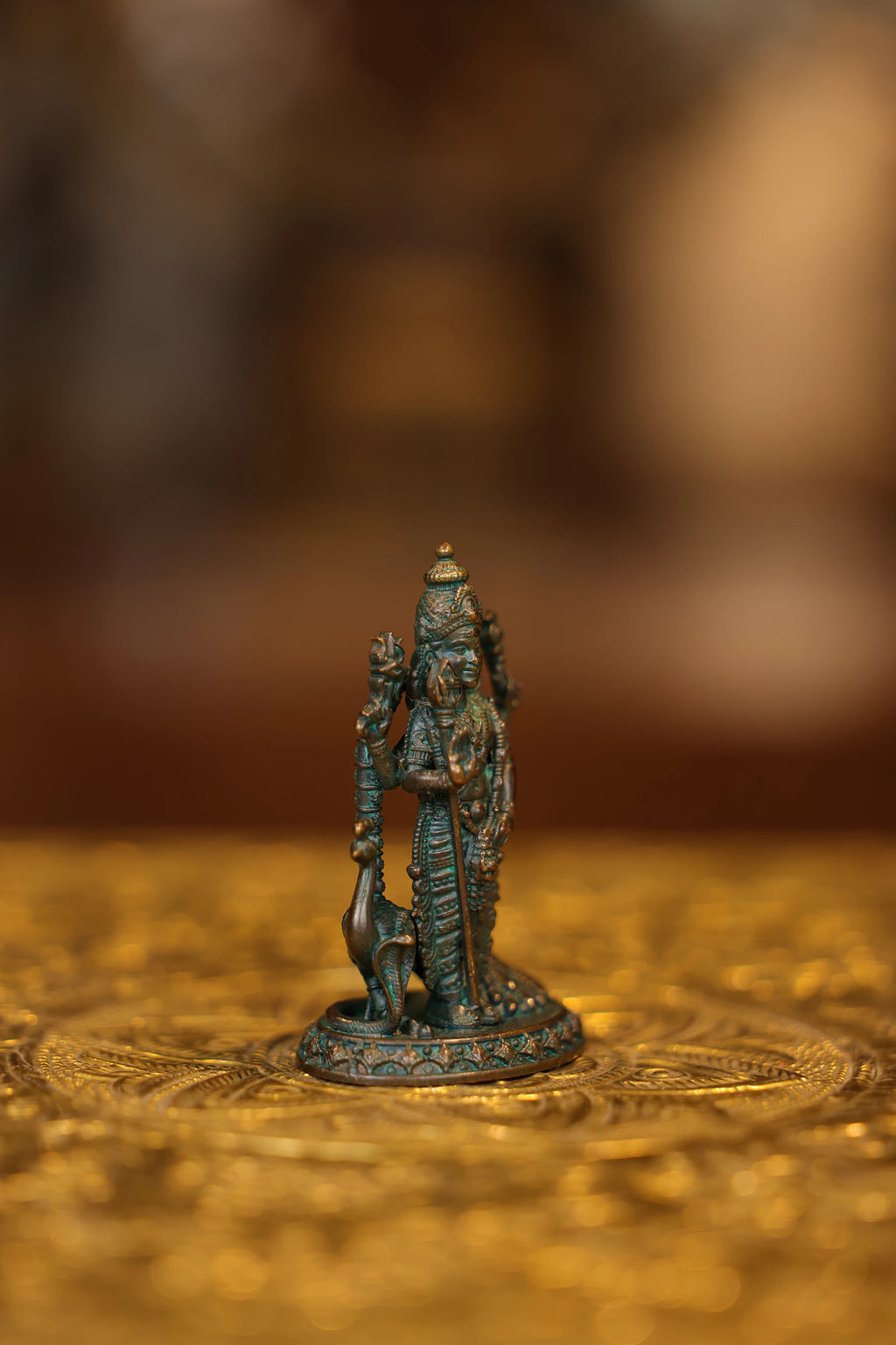 3″ Murugan | Super Fine Brass | Antique Green Finish — view 4