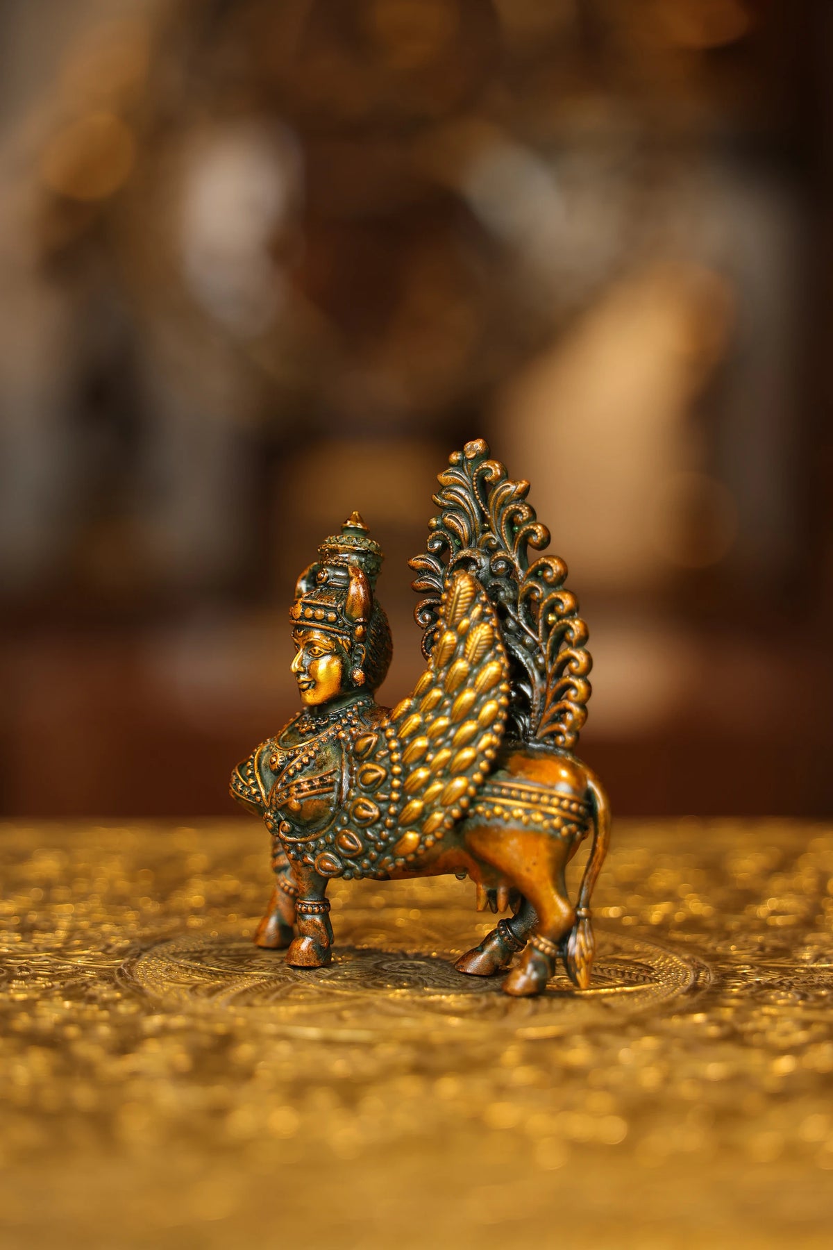 4.5″ Kamadhenu | Super Fine Brass | Double Chola Finish — view 3