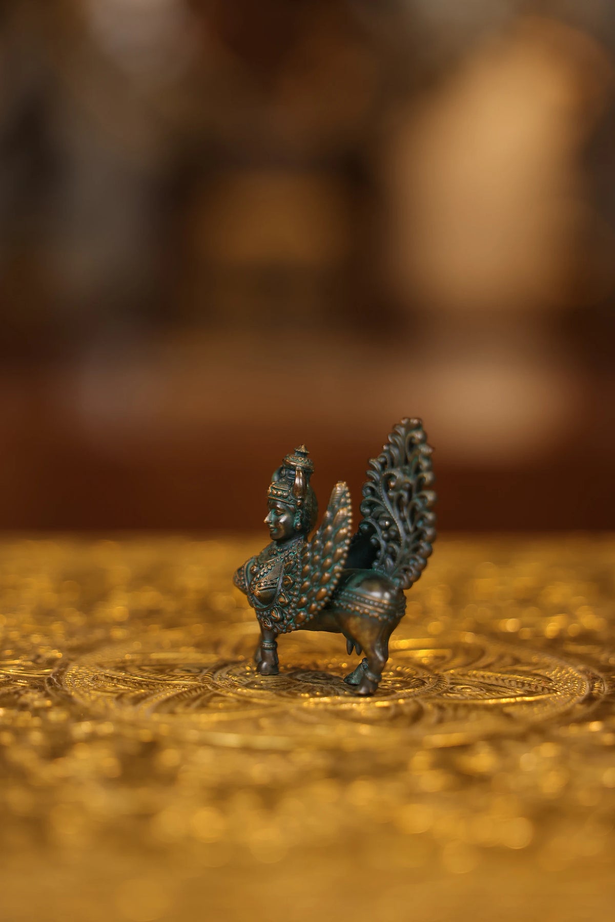 2.5″ Kamadhenu | Super Fine Brass | Antique Green Finish — view 2