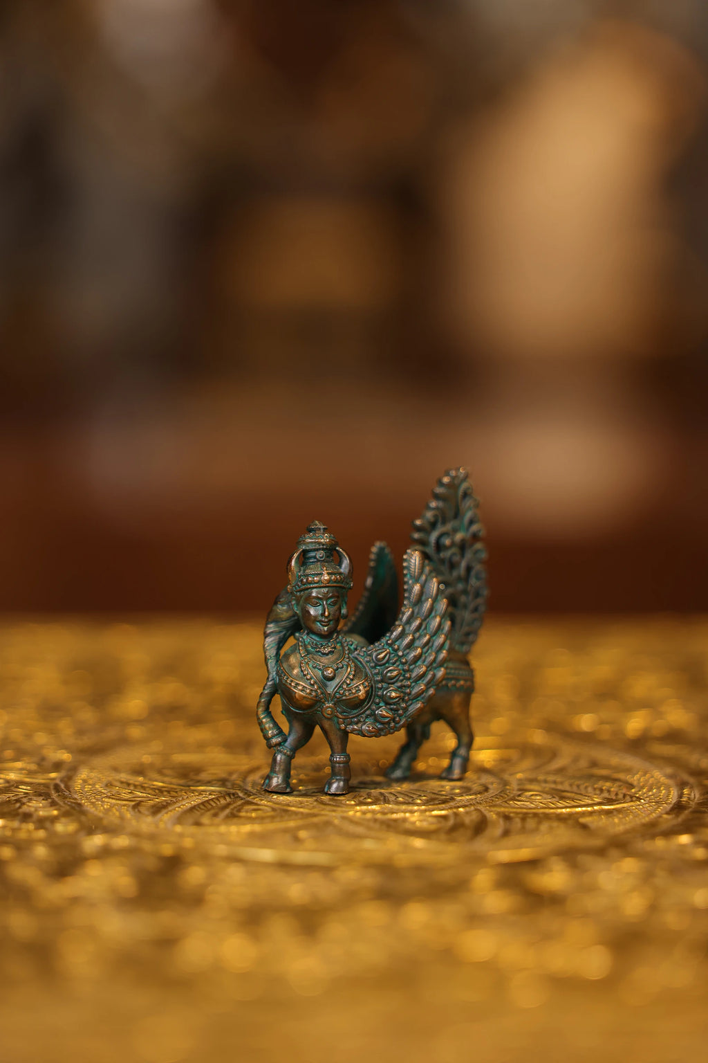 2.5″ Kamadhenu | Super Fine Brass | Antique Green Finish — view 3