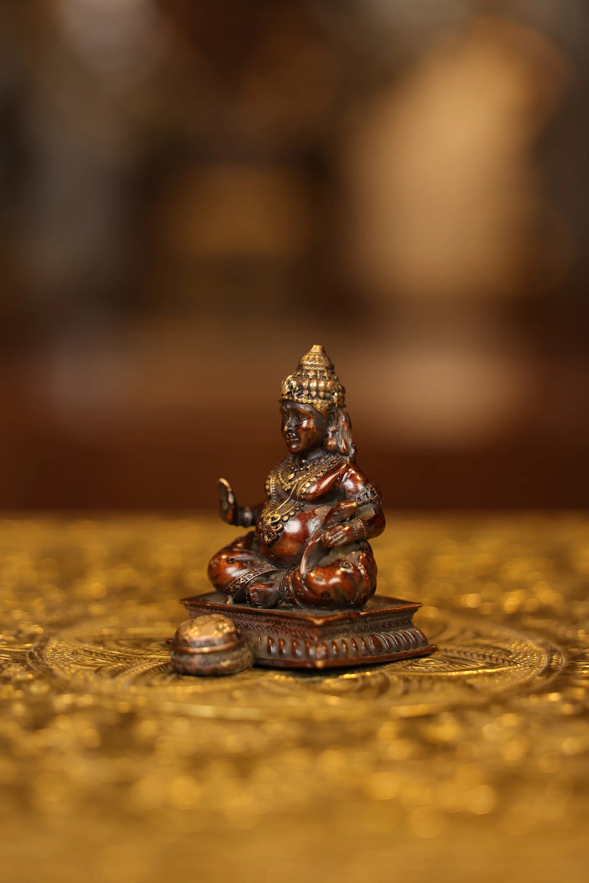 3″ Kubera | Super Fine Brass | Brown Gold Finish — view 3