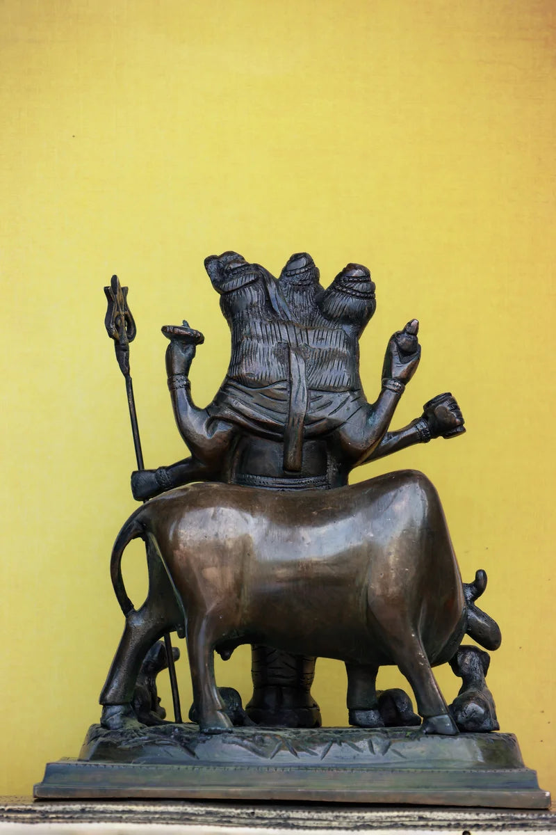 8″ Dattatreya | Handcrafted Brass | Brown Finish
