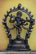 11″ Gaja Samhara Moorthy | Handcrafted Brass | Brown Finish