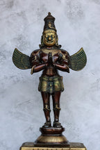 21″ Garudan (Divine Mount of Vishnu) | Handcrafted Brass | Brown Finish