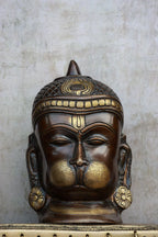 7″ Hanuman Face | Handcrafted Brass | Brown Finish