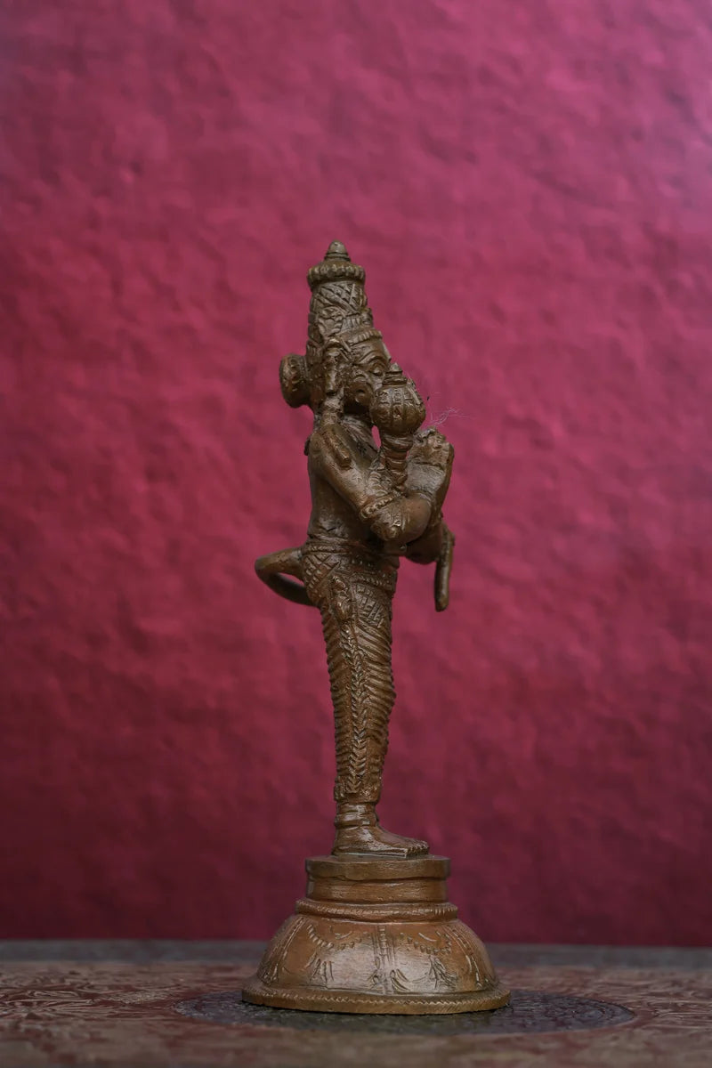 6″ Hanuman (Anjali Mudra) | Handcrafted Panchaloha | Wood Patina