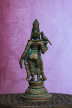 4″ Madurai Meenakshi Devi Idol | Handcrafted Panchaloha | Green Patina