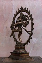 13″ Cosmic Nataraja | Antique Brown Finish | Handcrafted Brass