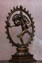13″ Cosmic Nataraja | Antique Brown Finish | Handcrafted Brass