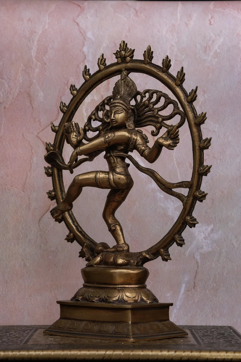 13″ Divine Nataraja | Handcrafted Brass | Antique Finish