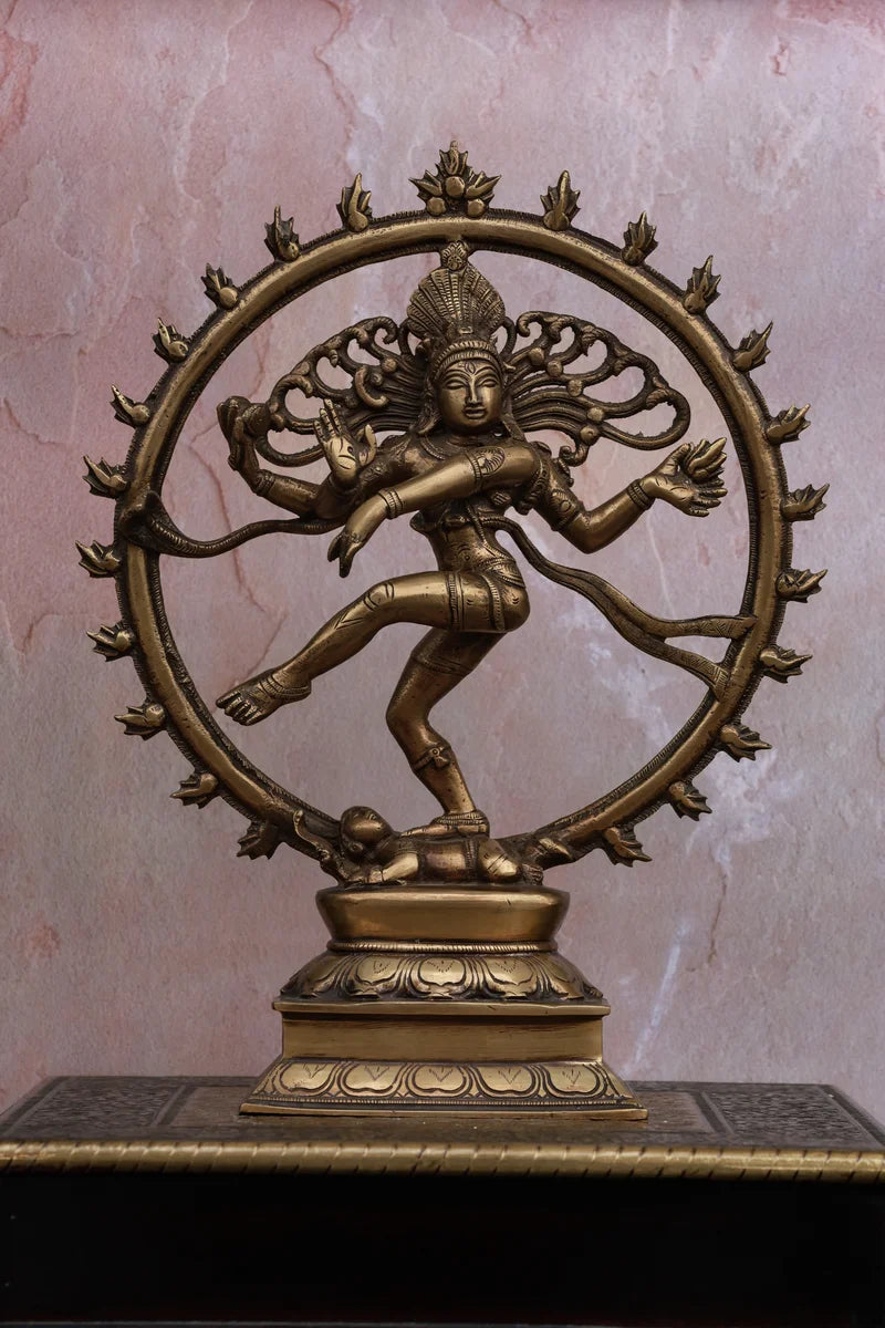 13″ Divine Nataraja | Handcrafted Brass | Antique Finish