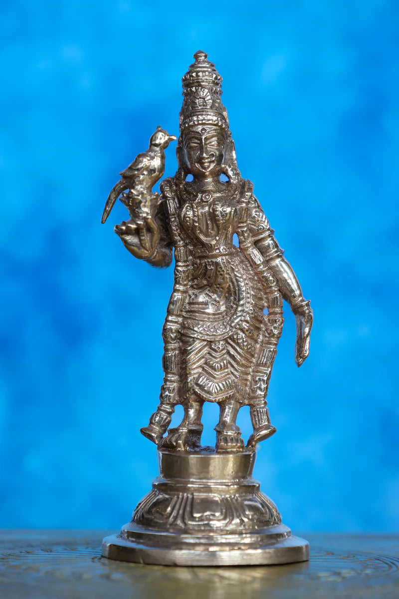 4″ Madurai Meenakshi Devi Idol | Handcrafted Panchaloha