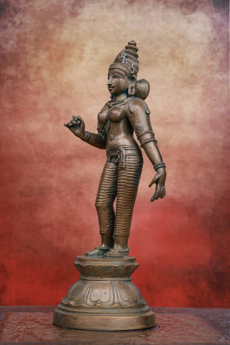 9.5″ Parvathi | Handcrafted Panchaloha | Green Patina Finish