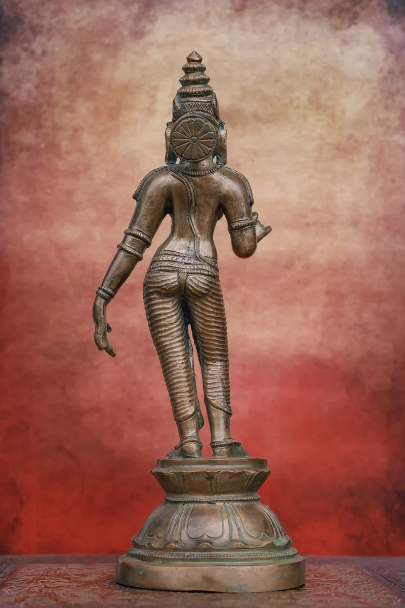 9.5″ Parvathi | Handcrafted Panchaloha | Green Patina Finish