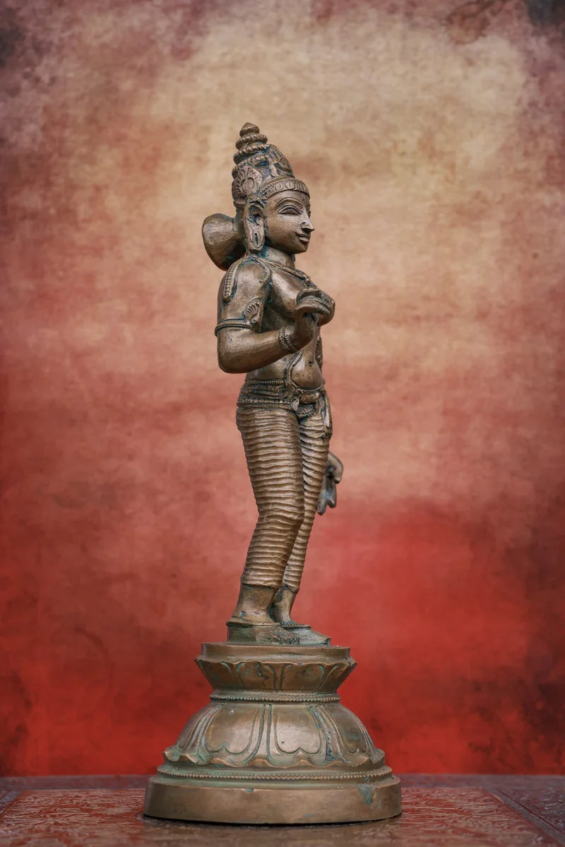 9.5″ Parvathi | Handcrafted Panchaloha | Green Patina Finish