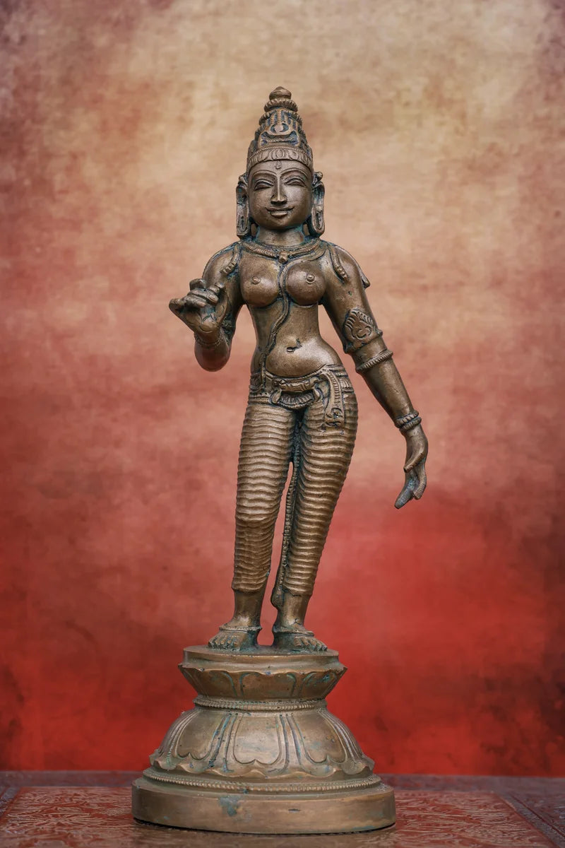 9.5″ Parvathi | Handcrafted Panchaloha | Green Patina Finish