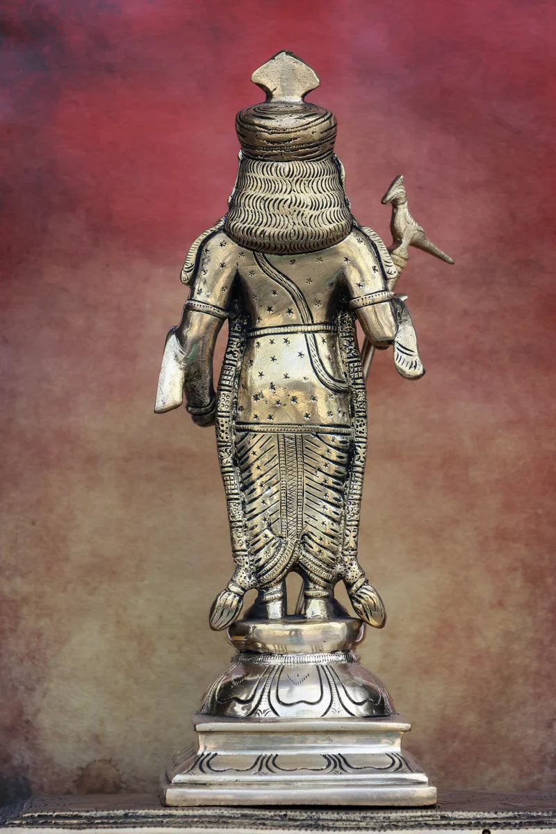 12″ Raja Alangara Murugan (Palani) | Handcrafted Brass | Polish