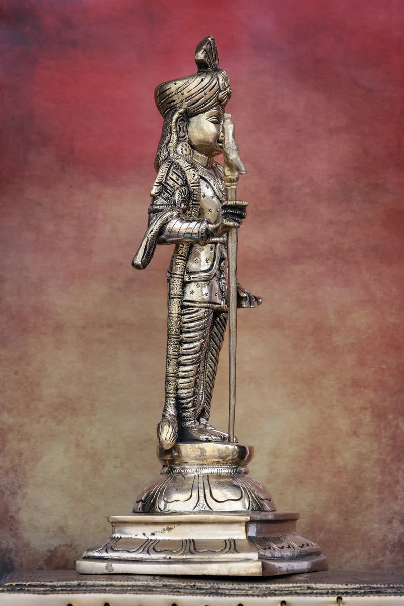 12″ Raja Alangara Murugan (Palani) | Handcrafted Brass | Polish