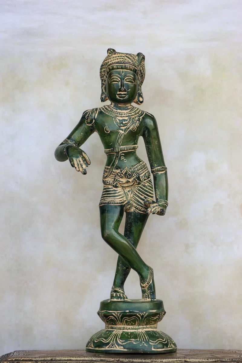11″ Rishabadevar | Handcrafted Brass | Green Finish
