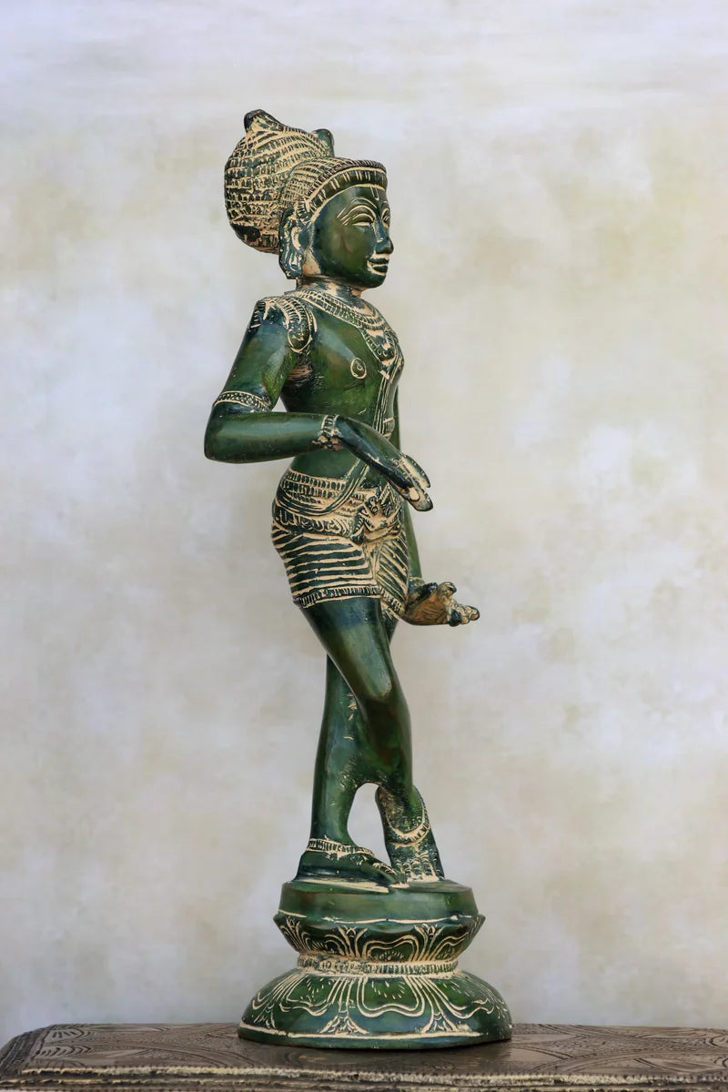 11″ Rishabadevar | Handcrafted Brass | Green Finish
