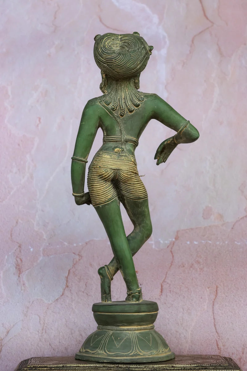 15″ Rishabadevar | Handcrafted Brass | Green Finish