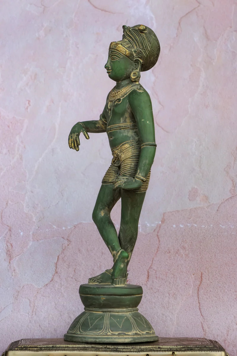 15″ Rishabadevar | Handcrafted Brass | Green Finish