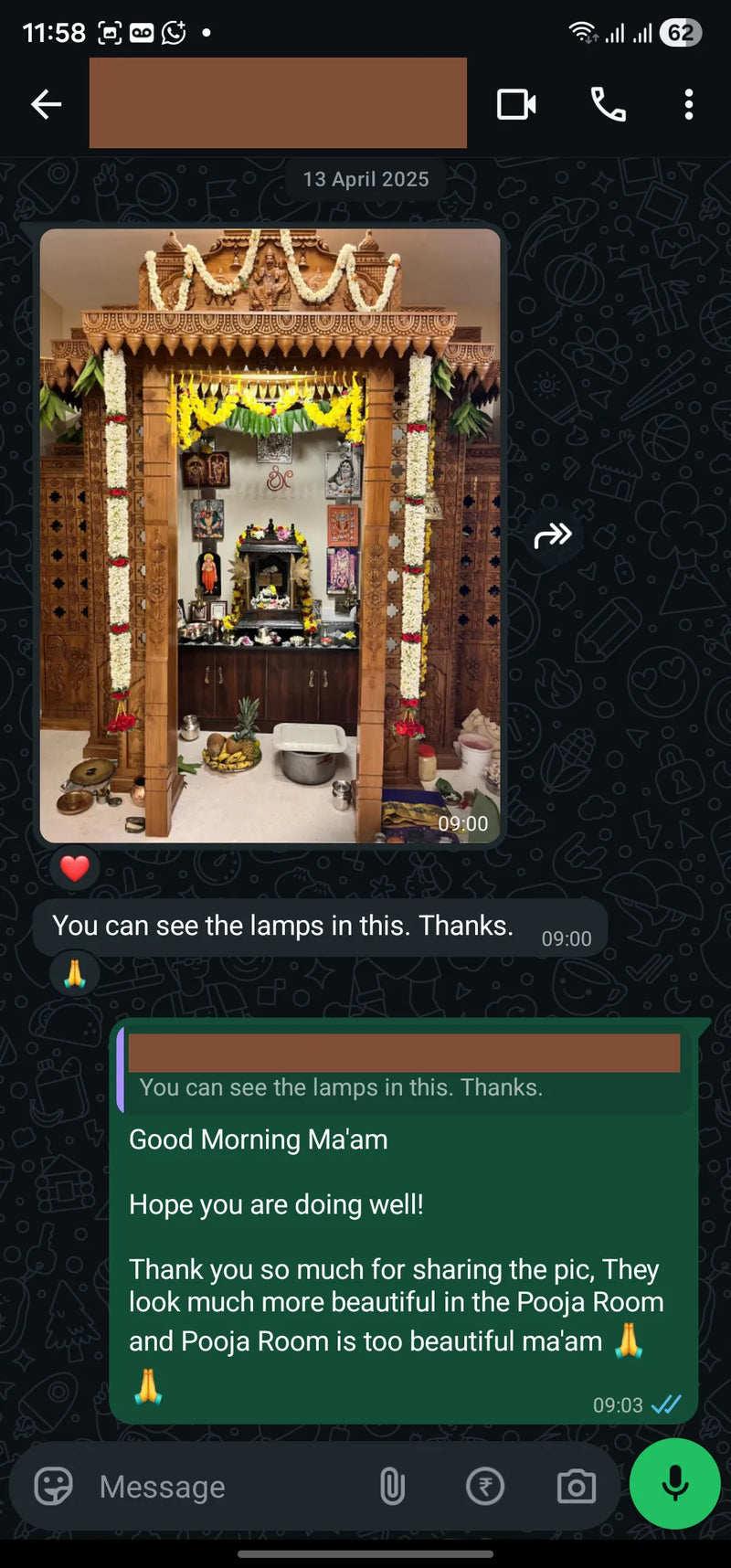 Customer WhatsApp Review