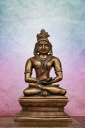 8″ Shiva in Meditation | Handcrafted Brass | Antique Brown Finish