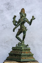 15″ Shiva Tandava | Handcrafted Brass | Green Finish