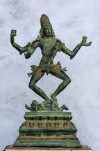 15″ Shiva Tandava | Handcrafted Brass | Green Finish
