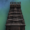 9″ Temple Gopuram Sculpture | Handcrafted Brass | Antique Brown Finish