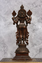 15″ Vishnu Standing | Handcrafted Brass | Antique Brown Finish