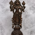 15″ Vishnu Standing | Handcrafted Brass | Antique Brown Finish