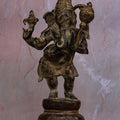 12″ Aadi Antha Prabhu (Half Ganesha - Half Hanuman) | Handcrafted Brass | Antique Brown