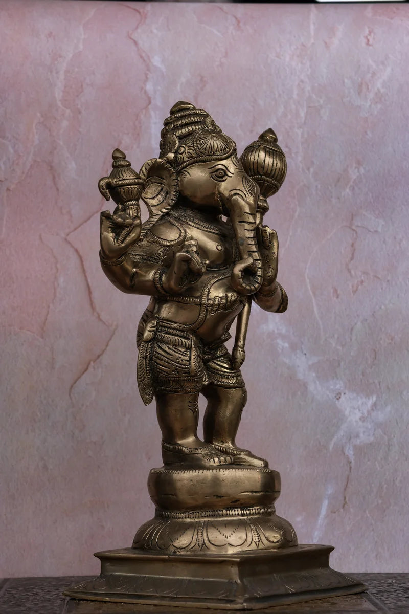 12″ Aadi Antha Prabhu (Half Ganesha - Half Hanuman) | Handcrafted Brass