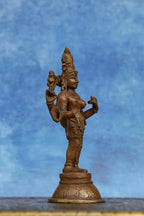 6″ Aarthanareeswarar (Shiva–Parvati) | Handcrafted Panchaloha | Wood Patina