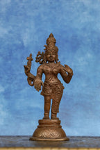 6″ Aarthanareeswarar (Shiva–Parvati) | Handcrafted Panchaloha | Wood Patina