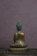 3″ Buddha in Namaskara Mudra | Handcrafted Panchaloha | Green Patina Finish
